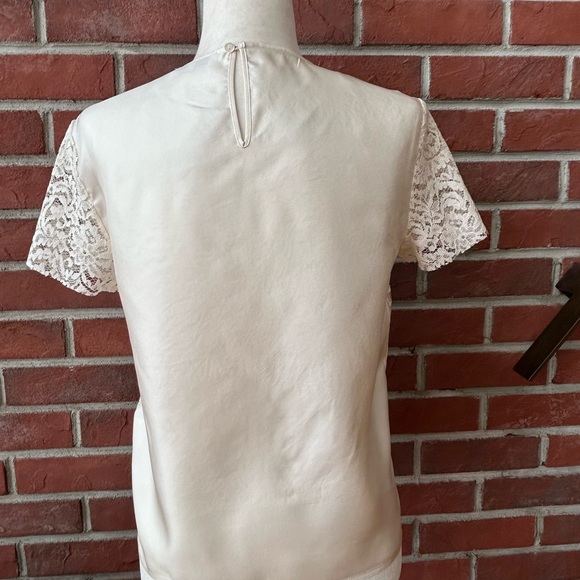 •Antonelli Firenze Silk Lace cream Short Sleeve Top Blouse S… - Picture 3 of 14